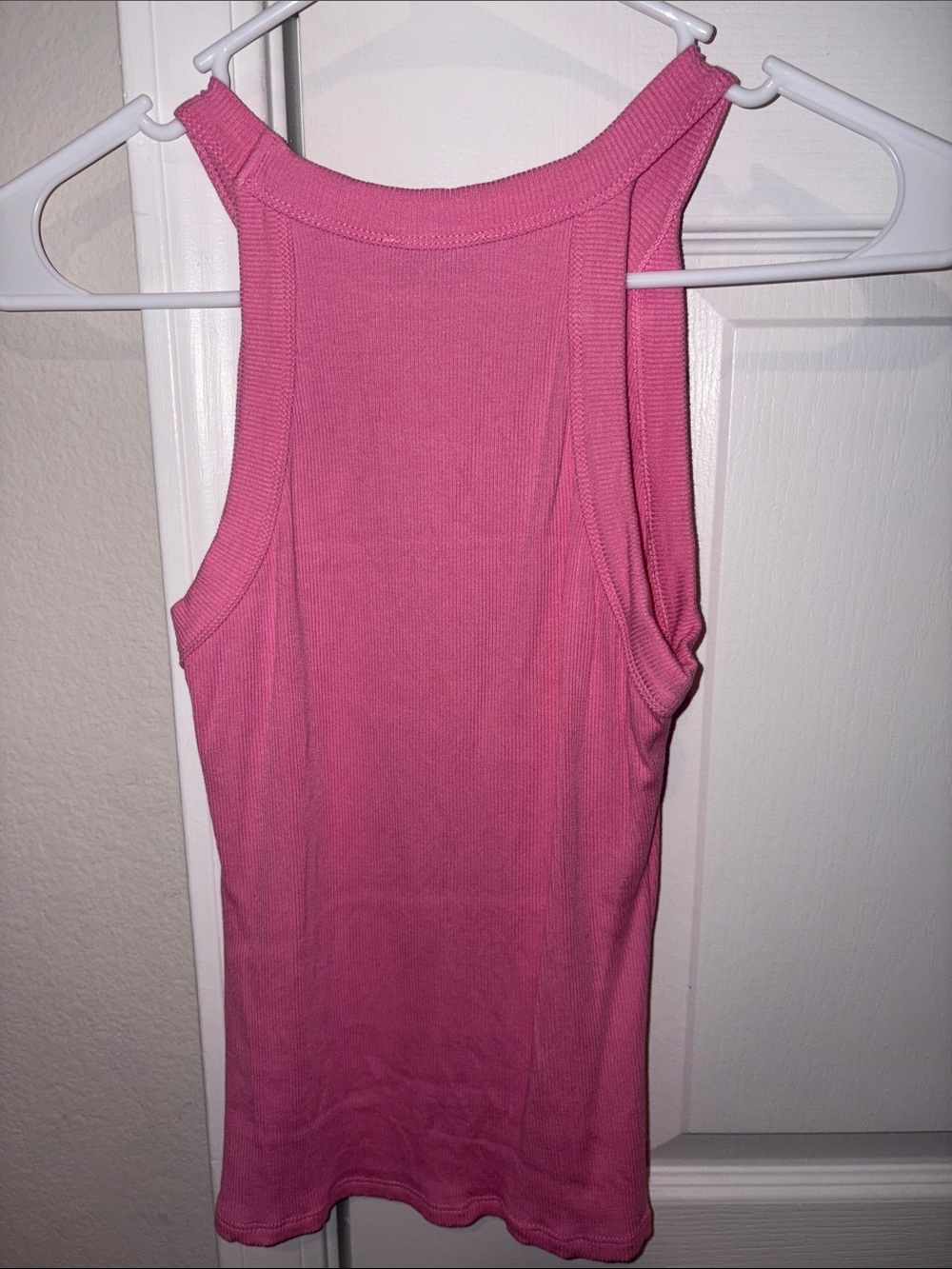 Pink Ribbed Racerback Tank - Picture 2 of 2